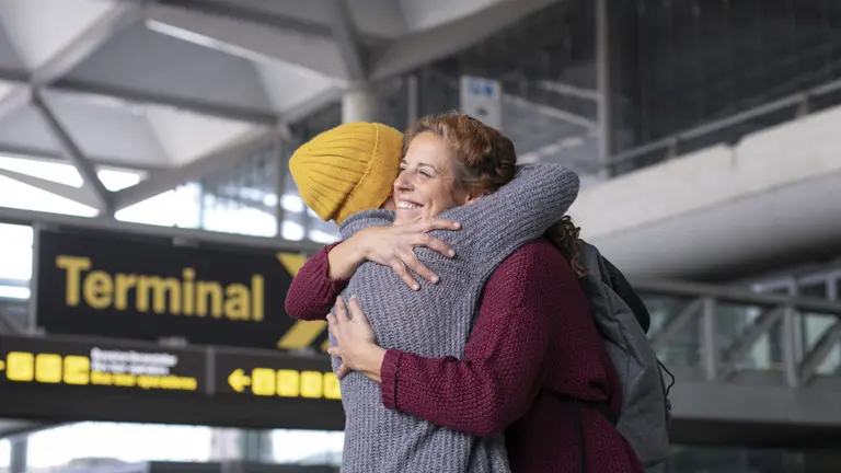 Long Distance Relationship Couple meeting after long time