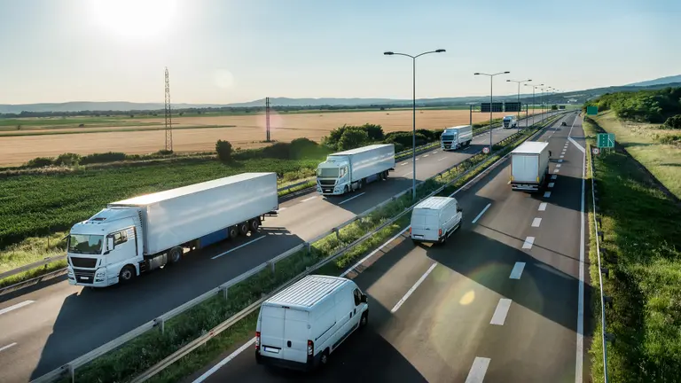 Trucks on the road